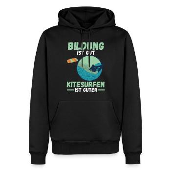 Kitesurfen Kitesurfer - Männer Premium Bio Hoodie - Schwarz - Vorne - Nico (187cm)