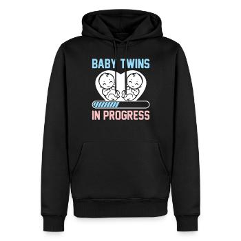 Twins Loading Newborn Boy And Girl Smiling Faces - - Männer Premium Bio Hoodie - Schwarz - Vorne - Nico (187cm)