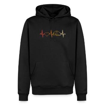 LKW Herzschlag Retro - Männer Premium Bio Hoodie - Schwarz - Vorne - Nico (187cm)