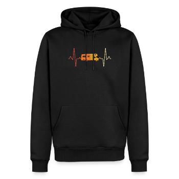 Camping-car Heartbeat Retro - Sweat à capuche Premium bio Homme - noir - Devant - Nico (187cm)