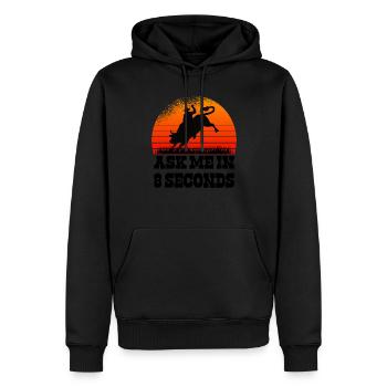 Rodeo Western Cowboy Wilder Westen Retro Bulle - Männer Premium Bio Hoodie - Schwarz - Vorne - Nico (187cm)