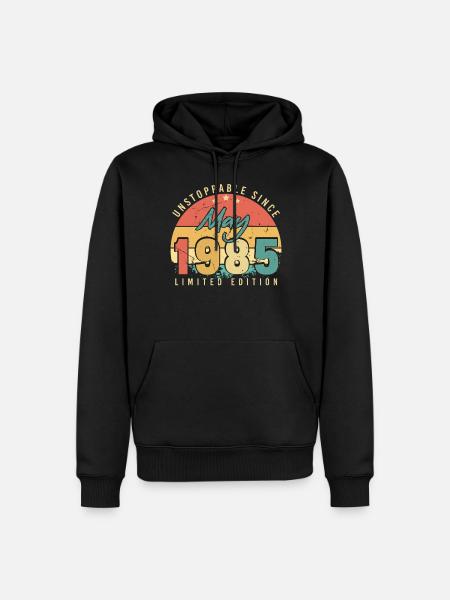 Don mai 1985 - Sweat à capuche Premium bio Homme - noir