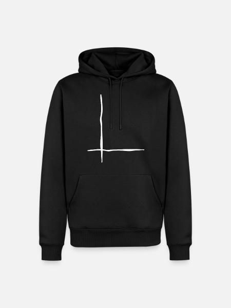 White lines Wavy - Men’s Premium Organic Hoodie - black