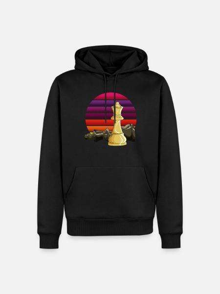 Échecs Échecs Échecs Checkmate Pièces d’échecs Roi - Sweat à capuche Premium bio Homme - noir