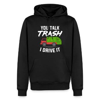 Müllmann Geschenk Müll Müllabfuhr Abfall Beruf - Männer Premium Bio Hoodie - Schwarz - Vorne - Nico (187cm)