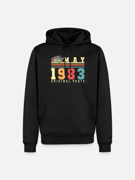 1983 Mai Geschenkidee - Männer Premium Bio Hoodie - Schwarz