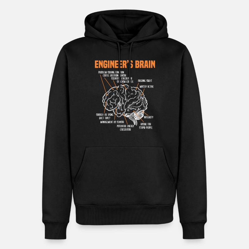 Engineer Brain Process For Engineer Student - Männer Premium Bio Hoodie - Schwarz