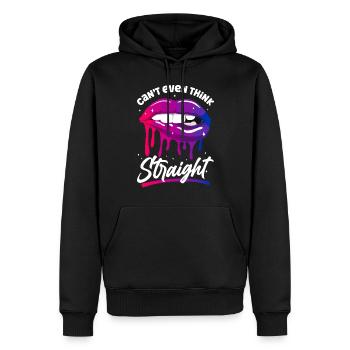 Bisexual Bi Pride Flag Mouth Can'T - Männer Premium Bio Hoodie - Schwarz - Vorne - Nico (187cm)