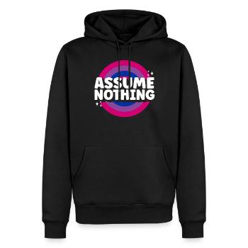 Bisexuel Bi Pride Flag Assume - Sweat à capuche Premium bio Homme - noir - Devant - Nico (187cm)