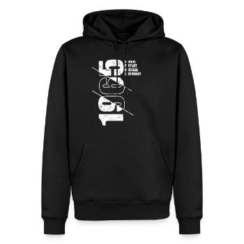 Legendary Original - Born 1965 Birthday - Men’s Premium Organic Hoodie - black - Front - Nico (187cm)