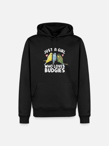just a girl who loves budgies budgies budgie saying - Men’s Premium Organic Hoodie - black