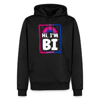 Bisexual Bi Pride Flag Hi, I'M Bi - Männer Premium Bio Hoodie - Schwarz - Vorne - Nico (187cm)