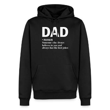 Dad Defined Noun Definition - Father's Day - Men’s Premium Organic Hoodie - black - Front - Nico (187cm)