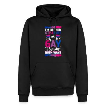 Bisexual Bi Pride Flag I'M Neither - Männer Premium Bio Hoodie - Schwarz - Vorne - Nico (187cm)