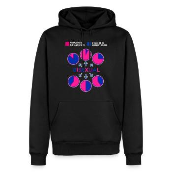 Graphique à secteurs bisexuel Bi Pride Flag - Sweat à capuche Premium bio Homme - noir - Devant - Nico (187cm)