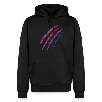 Bisexuel Bi Pride Flag Scratch - Sweat à capuche Premium bio Homme - noir - Devant - Nico (187cm)