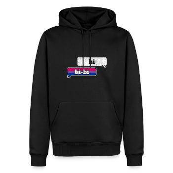 Bisexual Pride LGBT Hi Bi Bi Queer Non binaire - Sweat à capuche Premium bio Homme - noir - Devant - Nico (187cm)