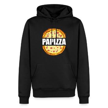 Cadeau de fête des pères Pizza Papa Papa Papa Papa Papa Papa - Sweat à capuche Premium bio Homme - noir - Devant - Nico (187cm)