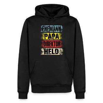 Ehemann Papa Direktor Held - Männer Premium Bio Hoodie - Schwarz - Vorne - Nico (187cm)