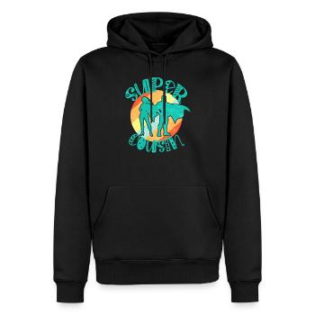 Super Cousin - Sweat à capuche Premium bio Homme - noir - Devant - Nico (187cm)