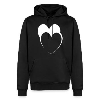 Idée cadeau Hearts White - Sweat à capuche Premium bio Homme - noir - Devant - Nico (187cm)