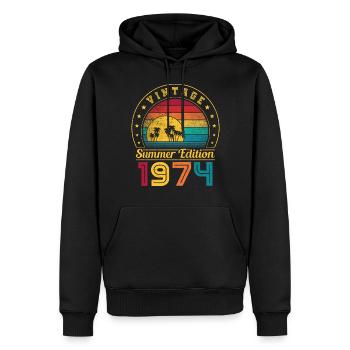 Summer Edition 1974 Geburtstag Jahrgang 1974 Retro - Männer Premium Bio Hoodie - Schwarz - Vorne - Nico (187cm)