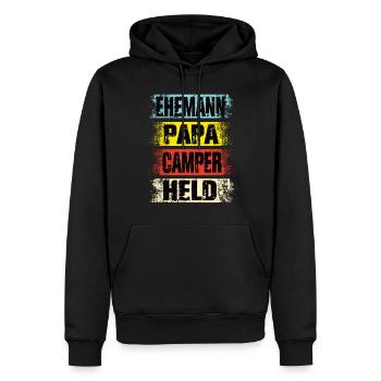 Ehemann Papa Camper Held - Männer Premium Bio Hoodie - Schwarz - Vorne - Nico (187cm)