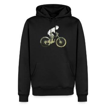 Enduro VTT VTT Équitation - Sweat à capuche Premium bio Homme - noir - Devant - Nico (187cm)
