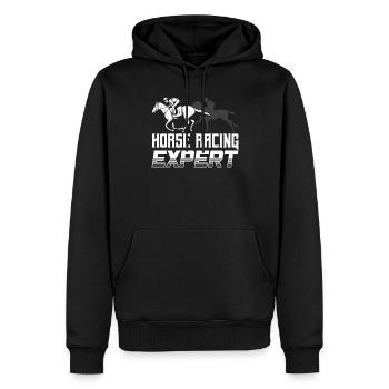 Experte Für Pferderennen Pferderennbahn Pferde - Männer Premium Bio Hoodie - Schwarz - Vorne - Nico (187cm)