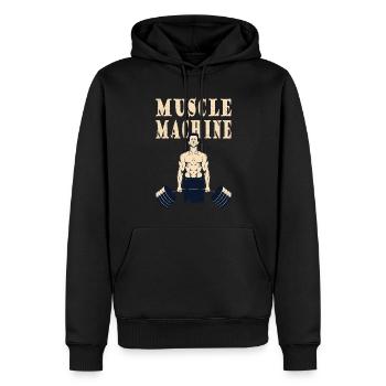 Strongman Muscle Machine Fitness Bodybuilding - Men’s Premium Organic Hoodie - black - Front - Nico (187cm)
