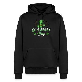 Saint-Patrick irlandais Fête de la Saint-Patrick Irlande - Sweat à capuche Premium bio Homme - noir - Devant - Nico (187cm)