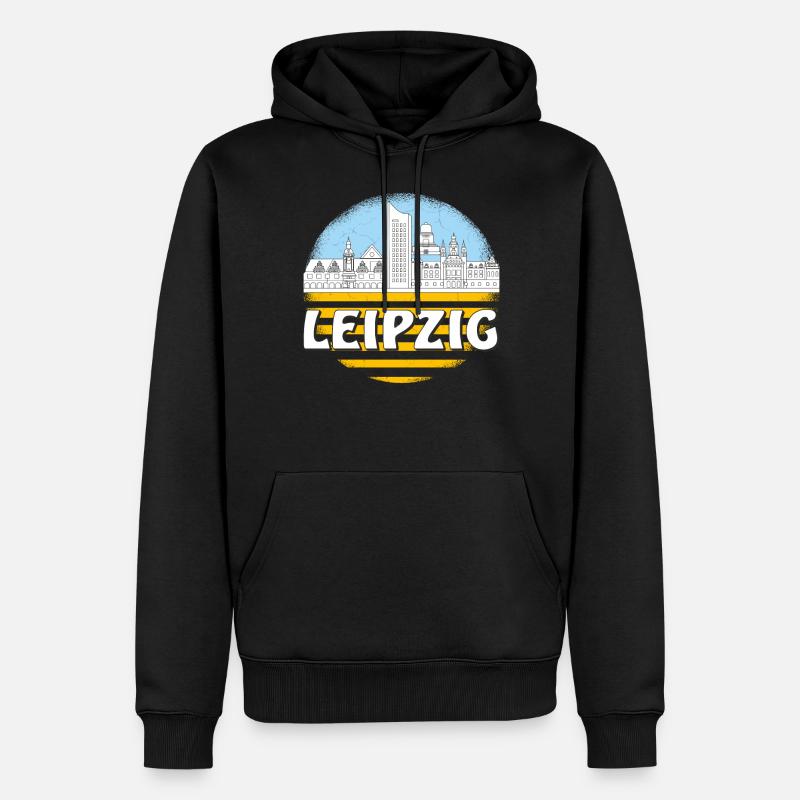 LEIPZIG - Sweat à capuche Premium bio Homme - noir
