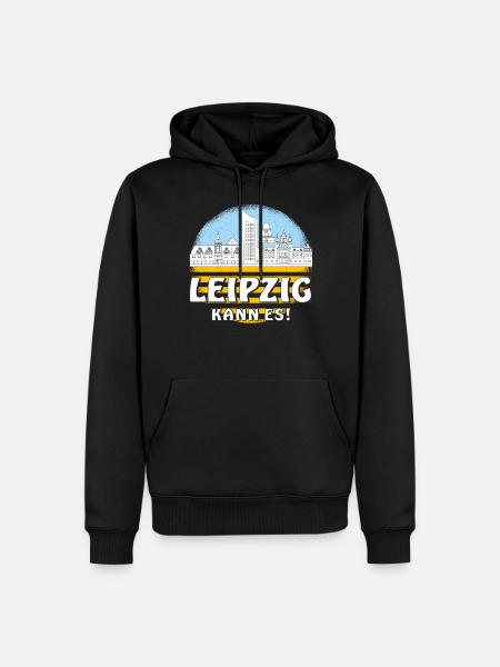 LEIPZIG KANN ES - Männer Premium Bio Hoodie - Schwarz
