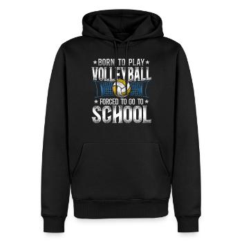 Joueur de volleyball Équipe Vintage - Sweat à capuche Premium bio Homme - noir - Devant - Nico (187cm)
