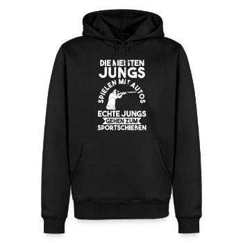 Schießsport Sportschießen Schützenverein - Männer Premium Bio Hoodie - Schwarz - Vorne - Nico (187cm)