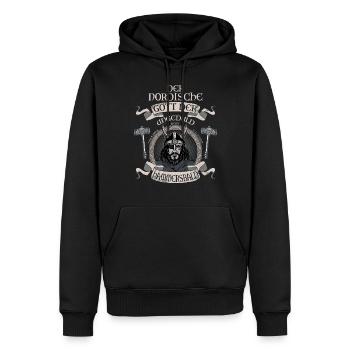 Wikinger Nordische Gott der Ungeduld - Männer Premium Bio Hoodie - Schwarz - Vorne - Nico (187cm)