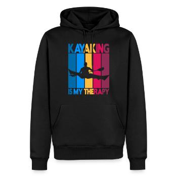 Le kayak est ma thérapie - Sweat à capuche Premium bio Homme - noir - Devant - Nico (187cm)