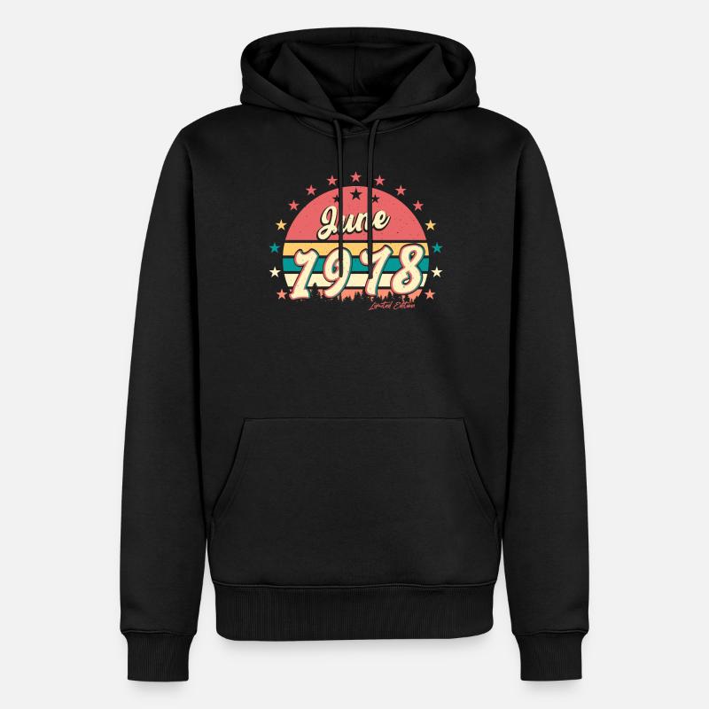 Millésime de juin 1978 - Sweat à capuche Premium bio Homme - noir