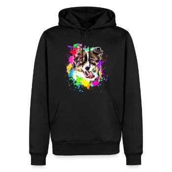 Australian Shepherd Art Hunde Motiv Hundebesitzer - Männer Premium Bio Hoodie - Schwarz - Vorne - Nico (187cm)