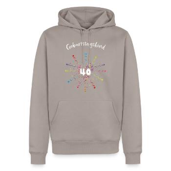 40. Geburtstag Geburtstagskind 40er - Männer Premium Bio Hoodie - Taupe - Vorne - Nico (187cm)