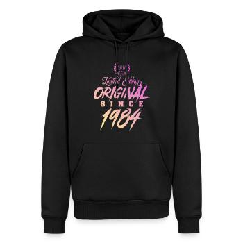 1984 limited edition Original - Men’s Premium Organic Hoodie - black - Front - Nico (187cm)