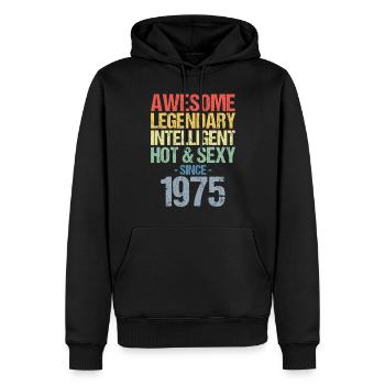 Geboren 1975 Jahrgang 1975 Geburtstag - Männer Premium Bio Hoodie - Schwarz - Vorne - Nico (187cm)