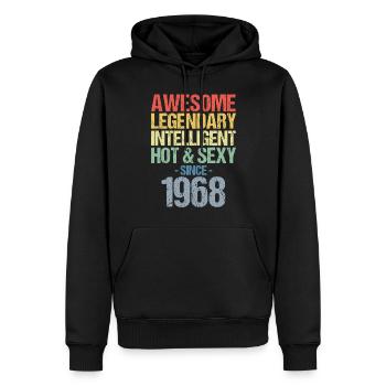 Geboren 1968 Jahrgang 1968 Geburtstag - Männer Premium Bio Hoodie - Schwarz - Vorne - Nico (187cm)