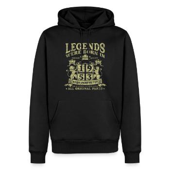 Legends Were Born In 1953 - Männer Premium Bio Hoodie - Schwarz - Vorne - Nico (187cm)
