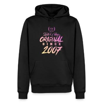 Édition limitée 2007 originale - Sweat à capuche Premium bio Homme - noir - Devant - Nico (187cm)