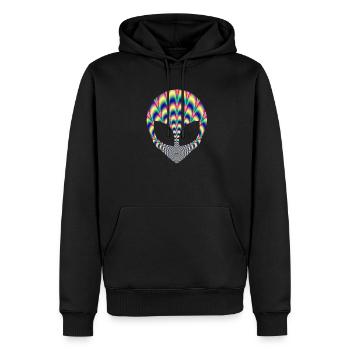 Étranger - Sweat à capuche Premium bio Homme - noir - Devant - Nico (187cm)