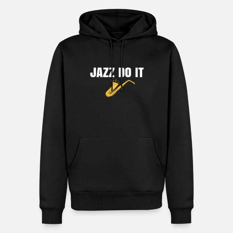 Jazz Tshirt - Männer Premium Bio Hoodie - Schwarz