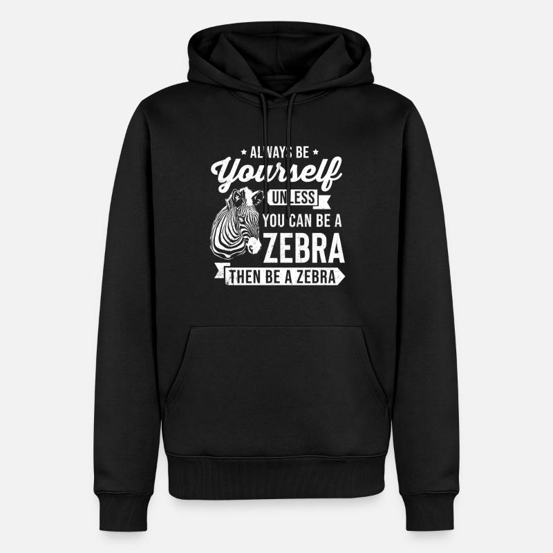 Zebra - Männer Premium Bio Hoodie - Schwarz