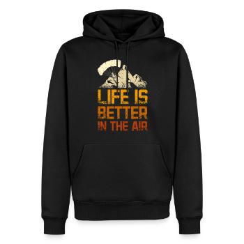 Life is better in the air Paragliding - Männer Premium Bio Hoodie - Schwarz - Vorne - Nico (187cm)
