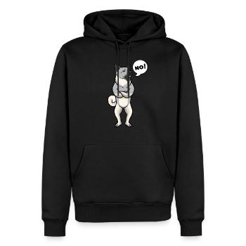 Sturer Norwegischer Elchhund Grau Hund - Männer Premium Bio Hoodie - Schwarz - Vorne - Nico (187cm)